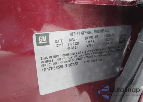 2017 Buick Lacrosse Essence from USA, damaged, VIN 1G4ZP5SS5HU182423